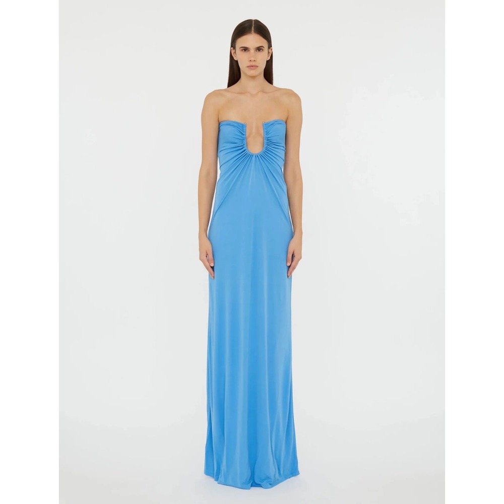 Christopher Esber Sky Blue Strapless Maxi Gown